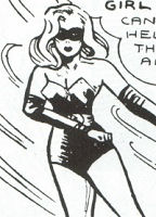 One of the original looks for Electro Girl. Compare this to how she looked in Zenith (right)