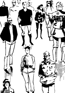 The top of the long up and down panel of heroes