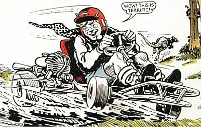 Alfie Thomas tries out his Q-Kart
